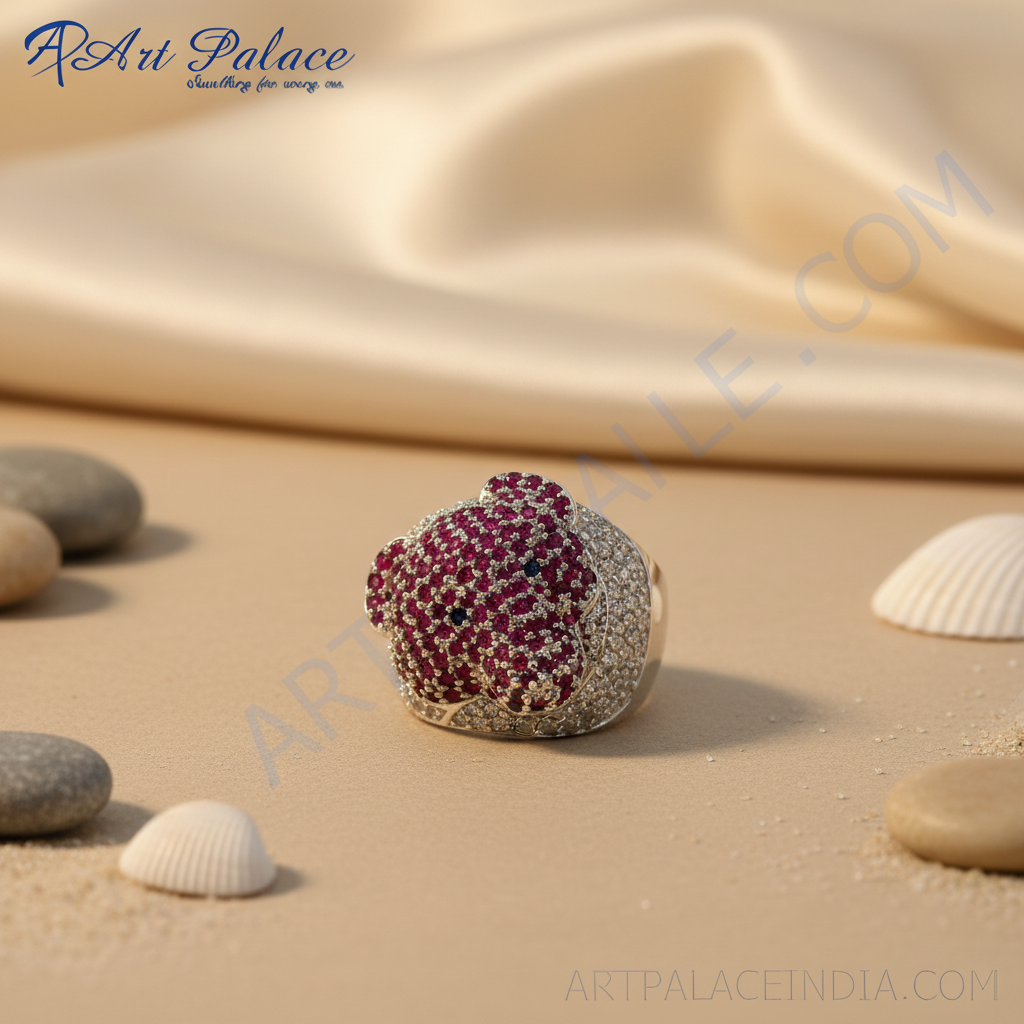 Anillo de rubí y circonita blanca | plata 925 | anillo para mujer | regalo