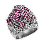Load image into Gallery viewer, Ruby &amp; White CZ Ring | 925 Silver | Women's Ring | Gift
