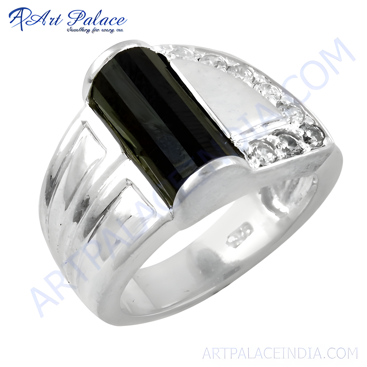 925 sterling silver signet ring featuring a rectangular black onyx gemstone for men