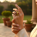 Load image into Gallery viewer, Anillo de cóctel de plata con múltiples piedras preciosas para mujer | Anillo llamativo
