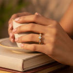 将图像加载到图库查看器中， gold plating Ring with Cubic Zirconia Stones for Women | Daily Wear
