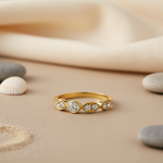 将图像加载到图库查看器中， gold plating Ring with Cubic Zirconia Stones for Women | Daily Wear
