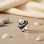Load image into Gallery viewer, Silver Pearl &amp; Gemstone Ring for Women | Statement Jewelry
