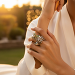 Load image into Gallery viewer, Anillo de dragón de plata con perla | Anillo único y llamativo
