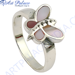 Load image into Gallery viewer, 925 sterling silver butterfly ring with pink and maroon accents, a beautiful fashion jewelry piece.
