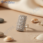 Load image into Gallery viewer, Silver Cubic Zirconia Cocktail Ring for Women | Statement Jewelry
