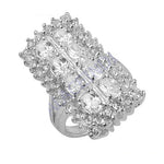将图像加载到图库查看器中， Silver Cubic Zirconia Cocktail Ring for Women | Statement Jewelry
