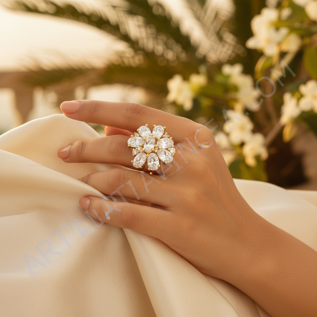 Anillo de oro con circonita blanca | Anillo para mujer | Regalo