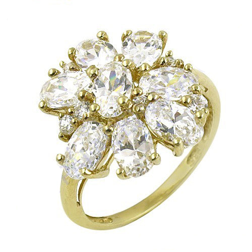 Gold plating ring with white cubic zirconia | women's ring | gift