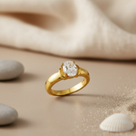 Load image into Gallery viewer, gold plating Ring with White Stone | Women's Ring | Gift for Her
