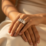 Load image into Gallery viewer, Silver Ring with White CZ Stones | Women&#39;s Fashion Jewelry
