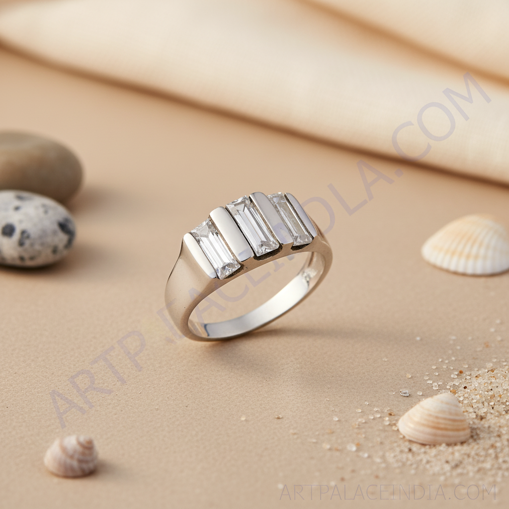 Silver Ring with White CZ Stones | Women's Fashion Jewelry