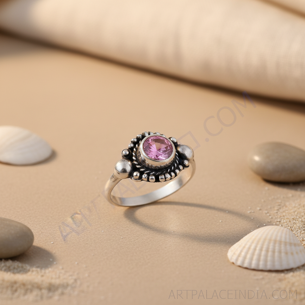 925 Silver Pink Gemstone Ring for Women | Gift Jewelry