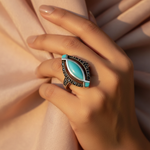 Load image into Gallery viewer, 925 Silver Turquoise Ring for Women | Statement Jewelry
