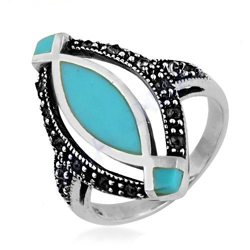 925 Silver Turquoise Ring for Women | Statement Jewelry
