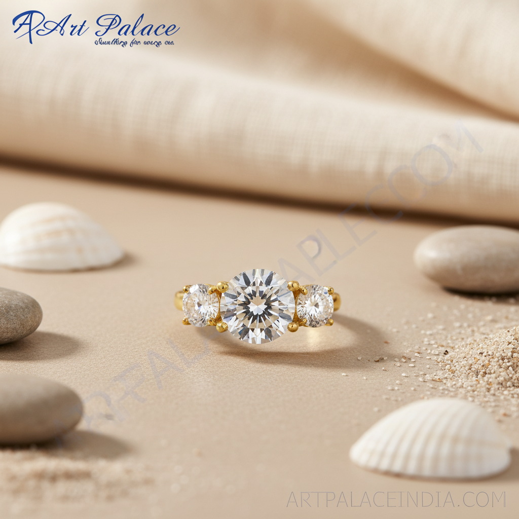 Anillo de oro con circonitas cúbicas para mujer | Regalo de aniversario