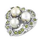 Load image into Gallery viewer, 925 Silver Pearl &amp; Peridot Ring for Women | Gemstone Ring
