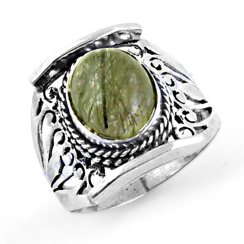925 Silver Green Stone Ring for Women | Statement Jewelry