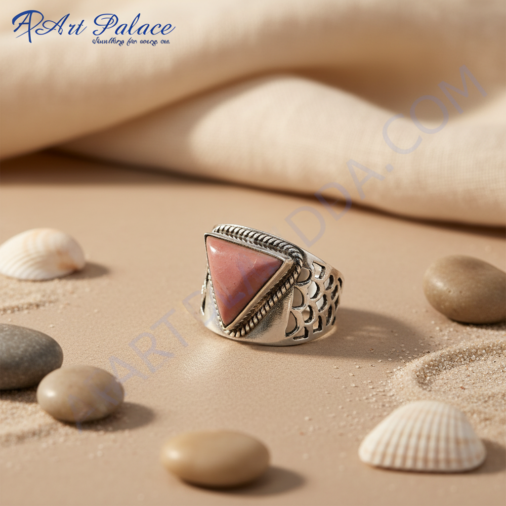 925 Silver Pink Opal Ring for Women | Statement Jewelry