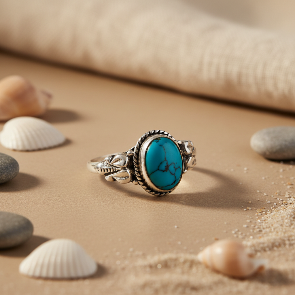 925 Silver Turquoise Ring for Women | Gemstone Ring