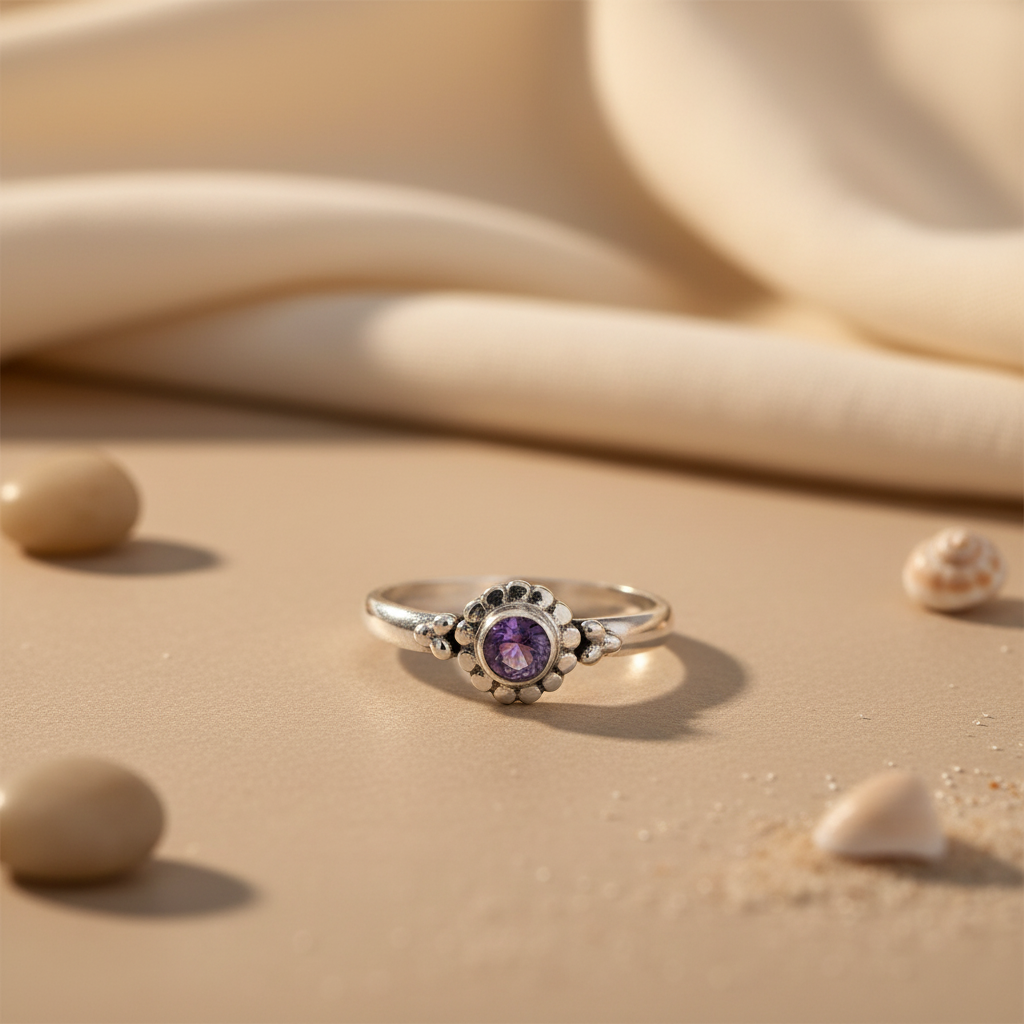 925 Silver Amethyst Ring for Women | Gemstone Jewelry