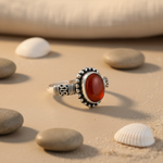 将图像加载到图库查看器中， 925 Silver Carnelian Ring for Women | Gemstone Ring

