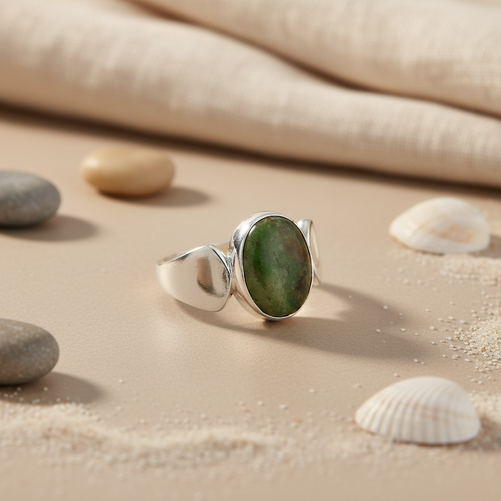 925 Silver Green Gemstone Ring for Women | Statement Jewelry