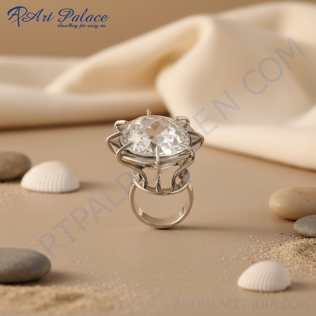 Anillo de plata con circonita cúbica para mujer | Joyería llamativa