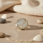 将图像加载到图库查看器中， Silver Moonstone Ring for Women | Sterling Silver Jewelry
