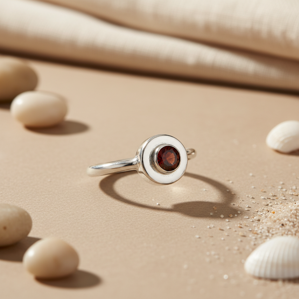 925 Silver Garnet Ring for Women | Gemstone Jewelry