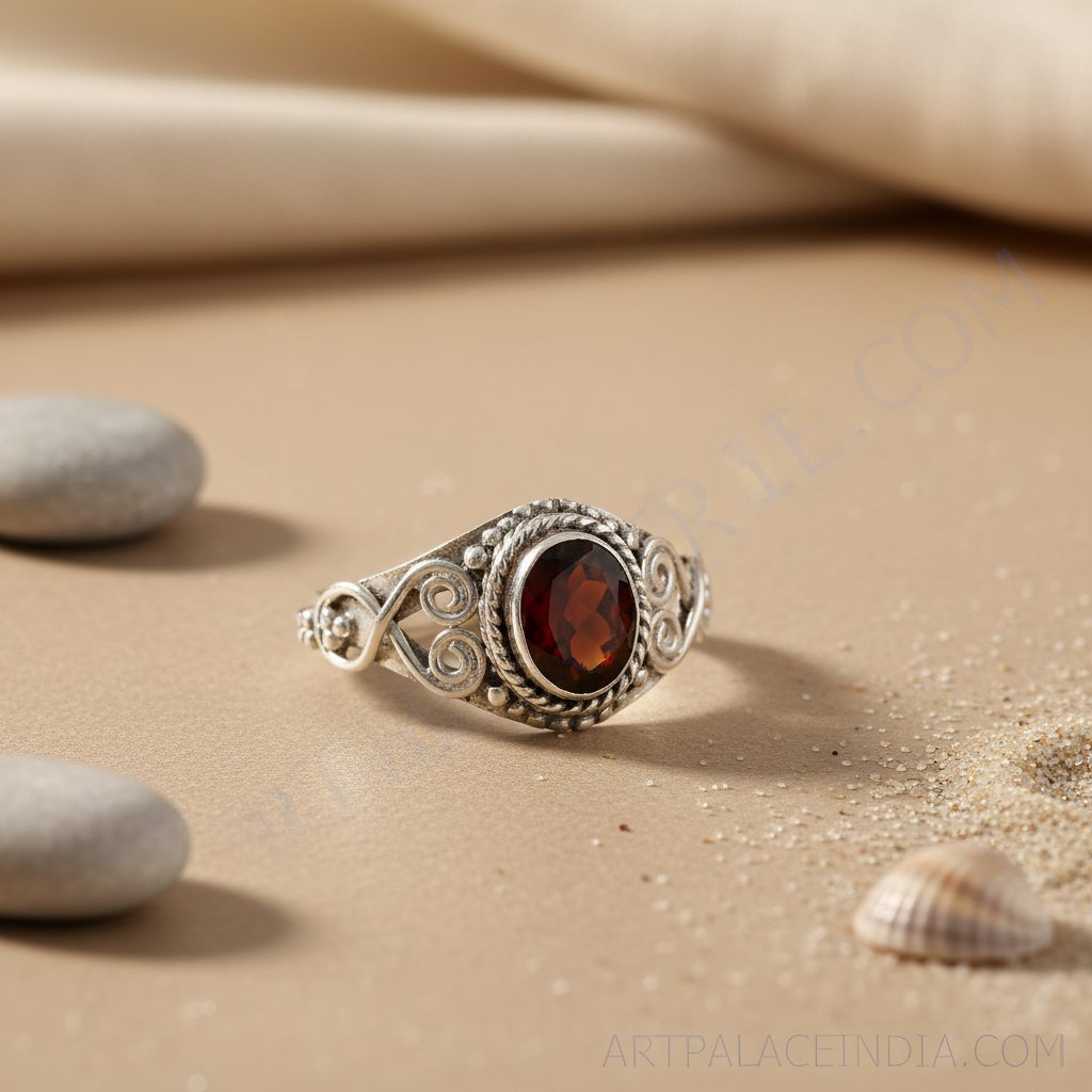 925 silver garnet ring for women | gemstone jewelry