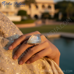 Load image into Gallery viewer, Silver Moonstone Ring for Women | Statement Jewelry Gift
