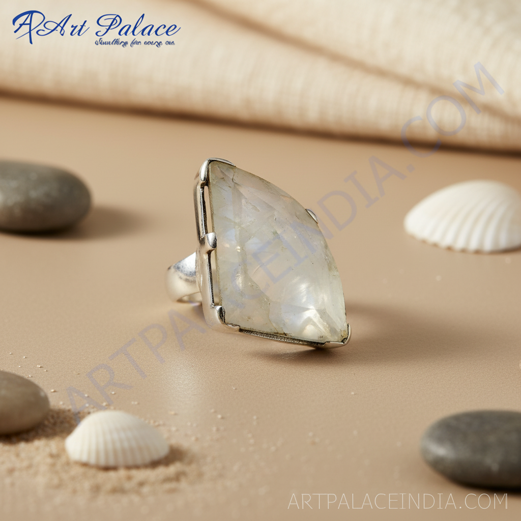Silver Moonstone Ring for Women | Statement Jewelry Gift