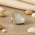 Load image into Gallery viewer, Silver Moonstone Ring for Women | Statement Jewelry Gift
