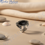 Load image into Gallery viewer, Silver Onyx Ring for Women | Statement Ring | Gift
