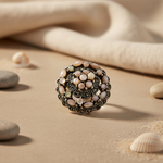Load image into Gallery viewer, Silver Cocktail Ring with Mother of Pearl &amp; Marcasite | Women's Ring
