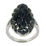 将图像加载到图库查看器中， Silver Black Onyx Ring for Women | Cocktail Jewelry Gift

