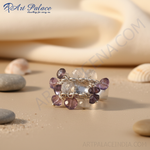 Load image into Gallery viewer, Anillo de cóctel de plata con piedras preciosas para mujer | Joyería llamativa
