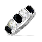 Load image into Gallery viewer, 925 Silver Gemstone Ring | Black &amp; White Stone Ring for Women
