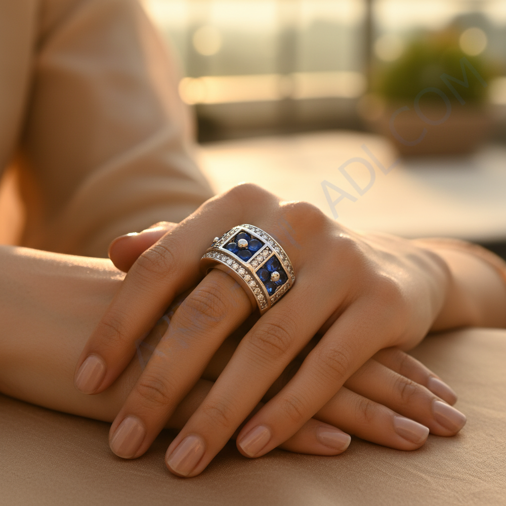 Silver Blue Sapphire Ring | Women's Sapphire Ring
