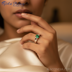 Load image into Gallery viewer, Anillo de plata con esmeralda para mujer | Joyería con piedras preciosas
