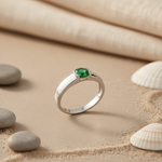 将图像加载到图库查看器中， Silver Emerald Ring for Women | Gemstone Jewelry

