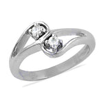 将图像加载到图库查看器中， Silver Two Stone Diamond Ring | Engagement Ring | Gift
