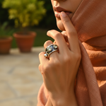 Load image into Gallery viewer, 925 Silver Green Gemstone Ring for Women | Statement Jewelry
