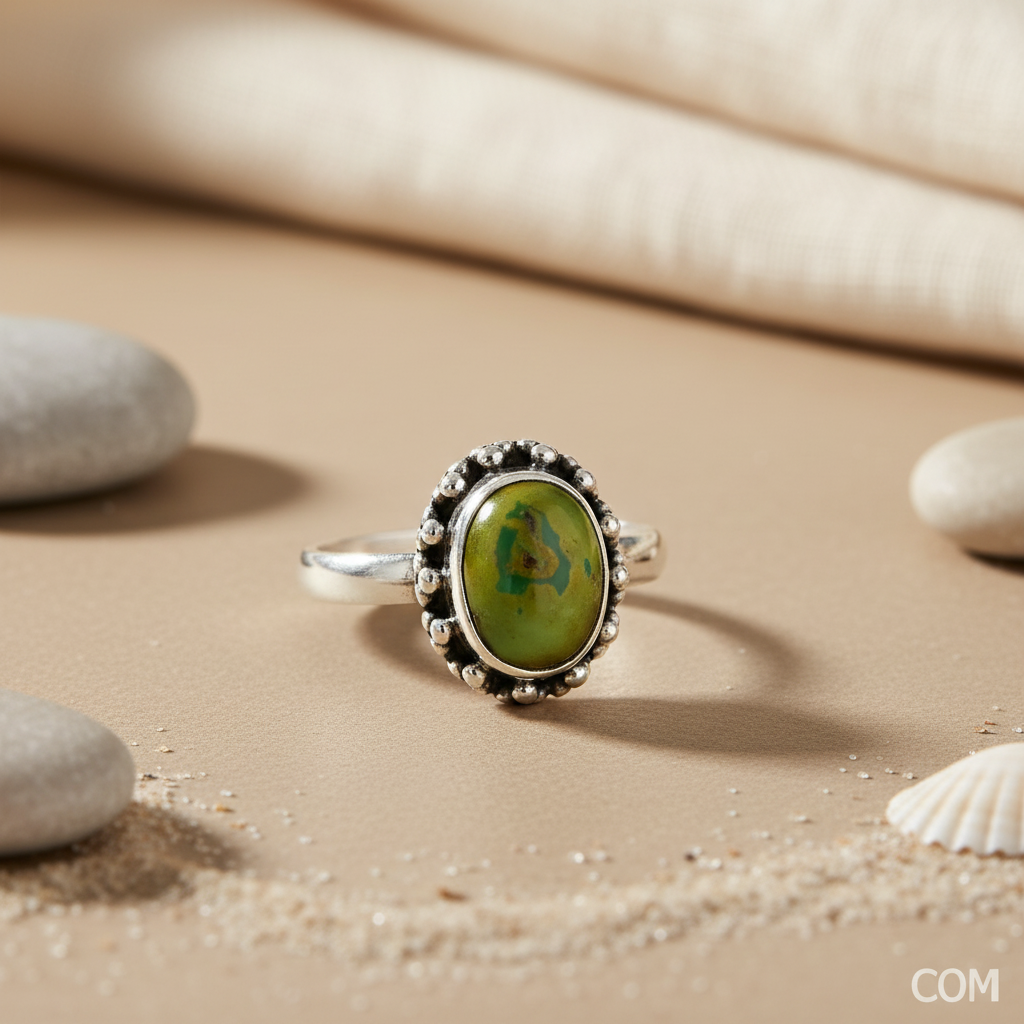 925 Silver Green Gemstone Ring for Women | Gift Jewelry