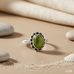 将图像加载到图库查看器中， 925 Silver Green Gemstone Ring for Women | Gift Jewelry
