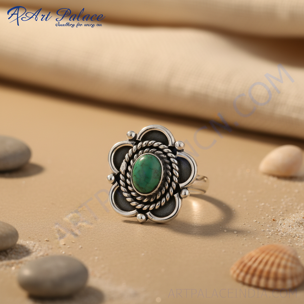 925 Sterling Silver Turquoise Ring for Women | Gemstone Jewelry