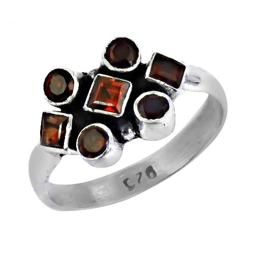 925 Silver Garnet Gemstone Ring for Women | Cocktail Jewelry
