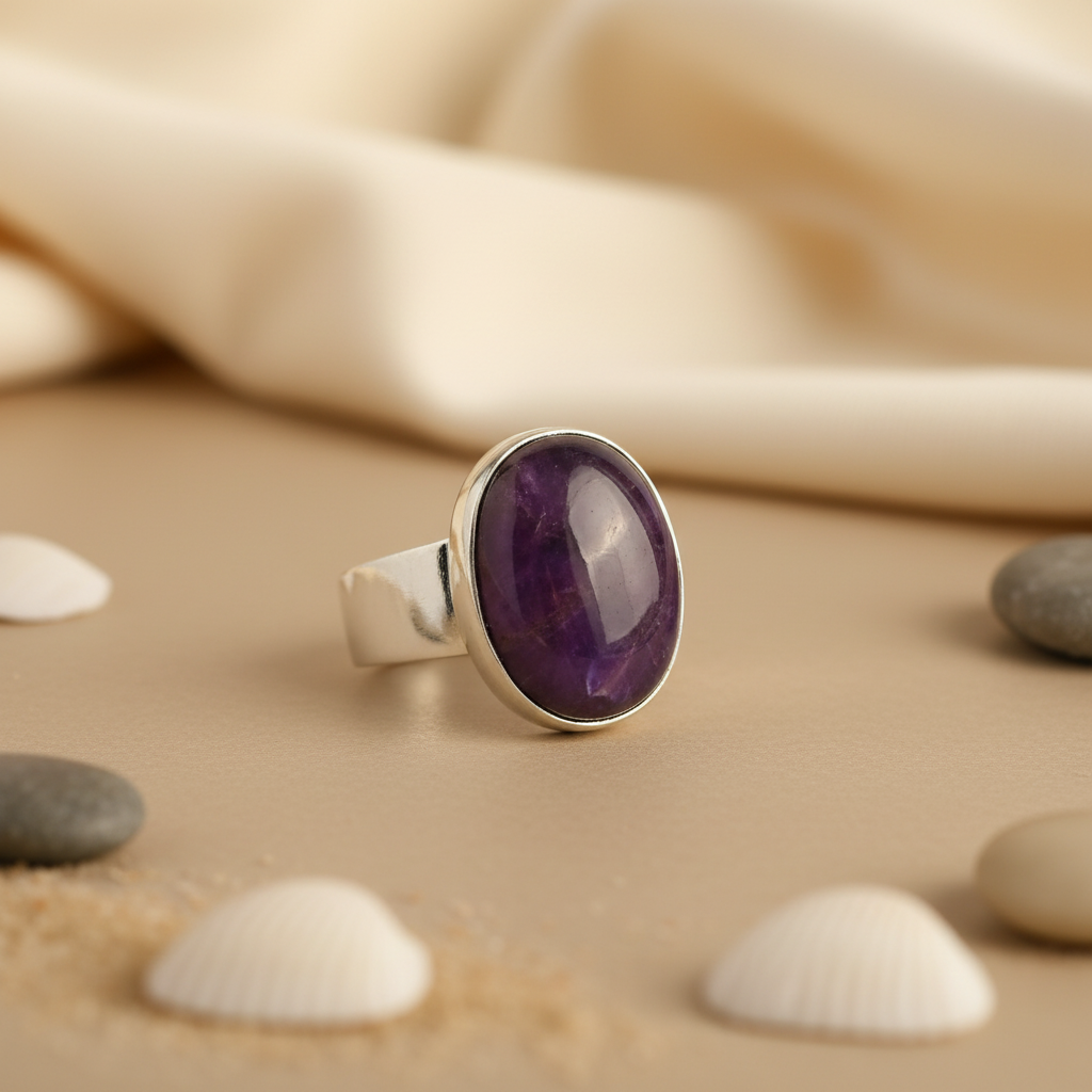 925 Silver Amethyst Ring for Women | Gemstone Jewelry