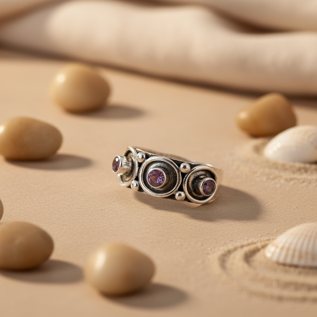 925 Sterling Silver Amethyst Ring for Women | Gemstone Jewelry
